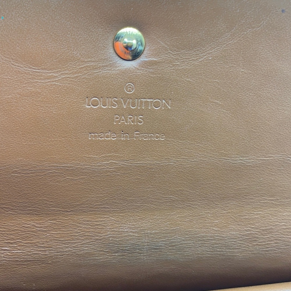 🔥 LOUIS VUITTON Vernice metallic‎ bronze/ gold patent Leather Sarah Wallet - Picture 6 of 11